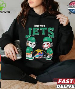 Michael Myers And Billy The Puppet X New York Jets Pee On NFL Teams Halloween Shirt