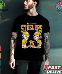 Michael Myers And Billy The Puppet X Pittsburgh Steelers Pee On NFL Teams Halloween Shirt