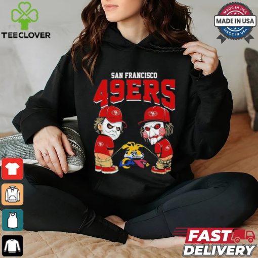 Michael Myers And Billy The Puppet X San Francisco 49ers Pee On NFL Teams Halloween Shirt