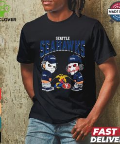 Michael Myers And Billy The Puppet X Seattle Seahawks Pee On NFL Teams Halloween Shirt