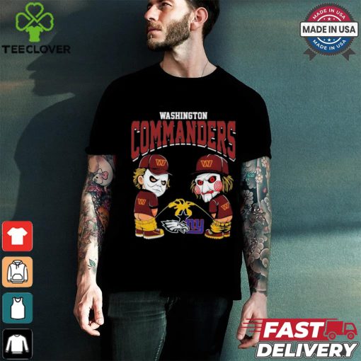 Michael Myers And Billy The Puppet X Washington Commanders Pee On NFL Teams Halloween Shirt