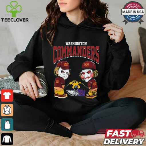 Michael Myers And Billy The Puppet X Washington Commanders Pee On NFL Teams Halloween Shirt