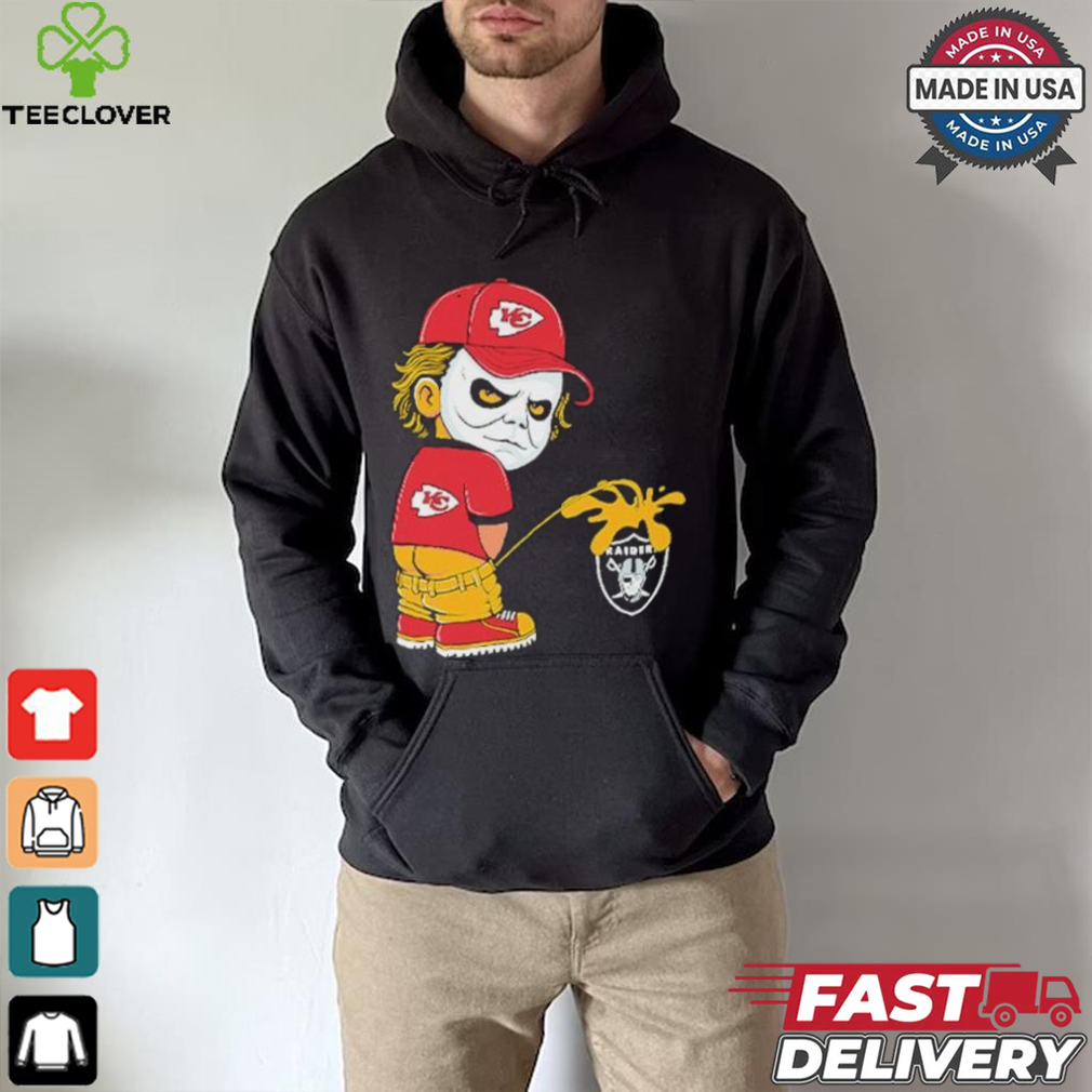 Michael Myers X Kansas City Chiefs Pee On Las Vegas Raiders Shirt Michael Myers X Kansas City Chiefs Pee On Las Vegas Raiders Shirt