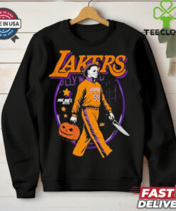 Michael Myers x Los Angeles Lakers NBA Graphic 2024 t shirt