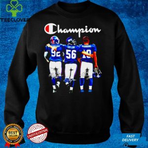 Michael Strahan Lawrence Taylor and Eli Manning New York Giants Champion signatures shirt