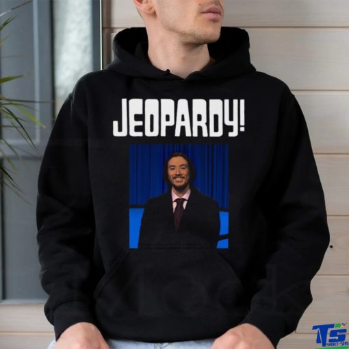 Michael Vallely Wearing Jeopardy Michael Vallely Shirt