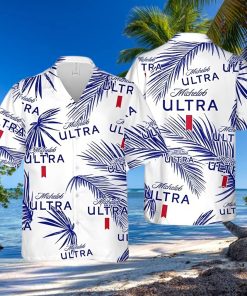 Michelob Ultra Beer Hawaiian Shirt Palm Leaves Pattern Beach Lovers Gift