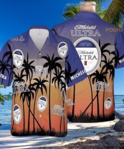 Michelob Ultra Funny Hawaiian Shirt Palm Tree Beach Vacation Gift