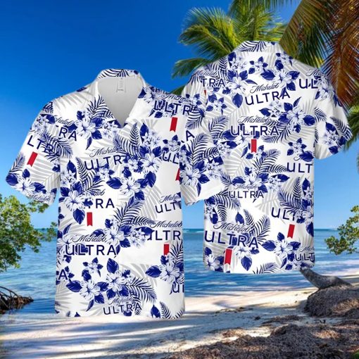 Michelob Ultra Hawaiian Shirt Hibiscus Pattern Gift For Beach Lovers