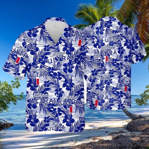 Michelob Ultra Hawaiian Shirt Tropical Flower Pattern Beach Gift For Beer Lovers