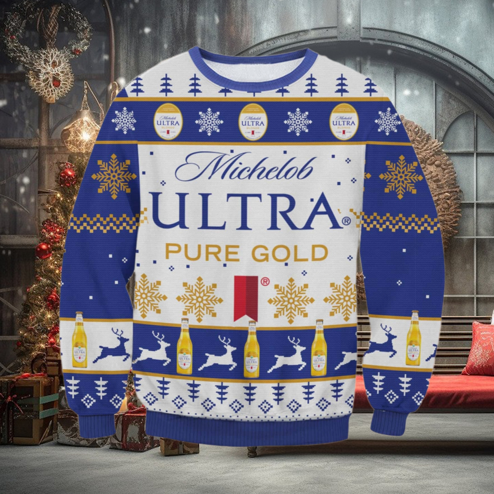 Michelob Ultra Pure Gold Ugly Sweater Michelob Ultra Pure Gold Ugly Sweater