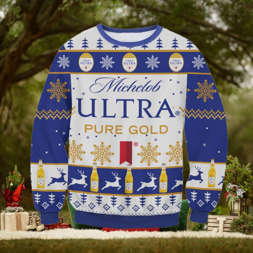 Michelob Ultra Pure Gold Ugly Sweater Michelob Ultra Pure Gold Ugly Sweater