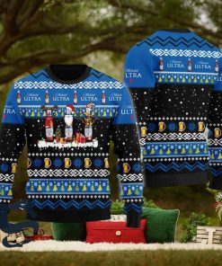 Michelob Ultra Santa Reindeer Snowflake Christmas Sweater, Christmas Gift Apparel, Merry Ugly Christmas Sweater