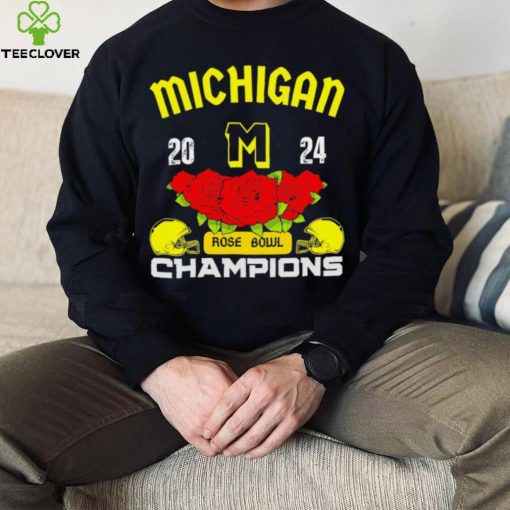 Michigan 2024 Rose Bowl Champions helmet logo gift hoodie, sweater, longsleeve, shirt v-neck, t-shirt