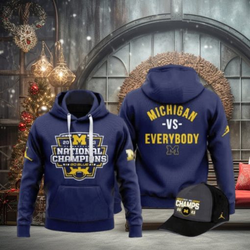 Michigan Football 2023 National Champions 3D Hoodie Michigan VS Everybody