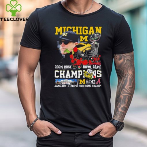 Michigan Football 2024 Rose Bowl Game Champions Trophy hoodie, sweater, longsleeve, shirt v-neck, t-shirt