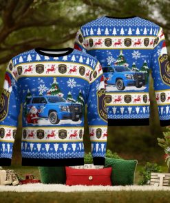 Michigan State Police Chevy Tahoe Christmas Gift For Christmas Christmas Ugly Wool Knitted Sweater