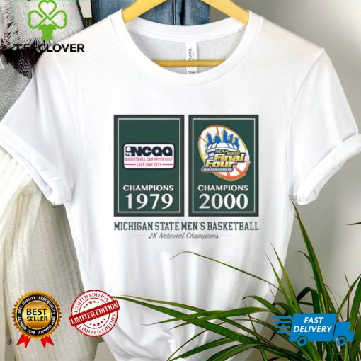 Michigan State Spartan Men’s Basketball 2X National Champions 1979 2000 shirt