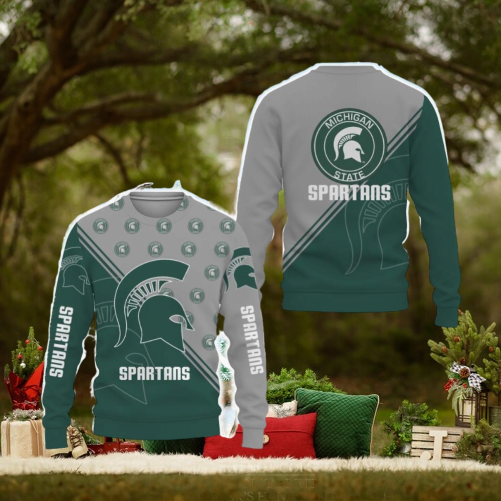 Michigan State Spartans Cross Style Ugly Xmas Sweater Michigan State Spartans Cross Style Ugly Xmas Sweater