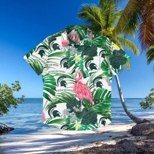 Michigan State Spartans Flamingo Hawaiian Shirt