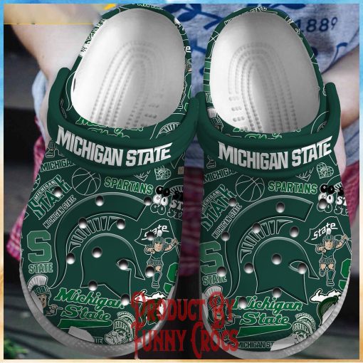 Michigan State Spartans Green Crocs Slippers