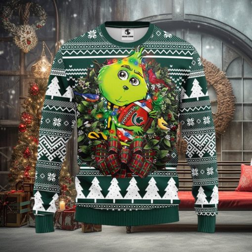 Michigan State Spartans Grinch Hug Christmas Ugly Sweater