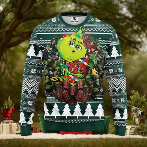 Michigan State Spartans Grinch Hug Christmas Ugly Sweater