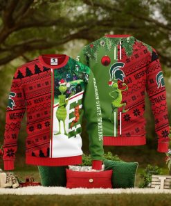 Michigan State Spartans Grinch & Scooby doo Christmas Ugly Sweater 1