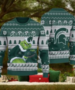 Michigan State Spartans Grinch Ugly Christmas Sweater