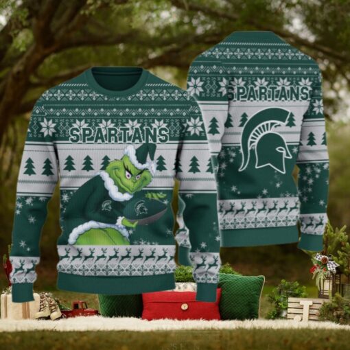 Michigan State Spartans Grinch Ugly Christmas Sweater