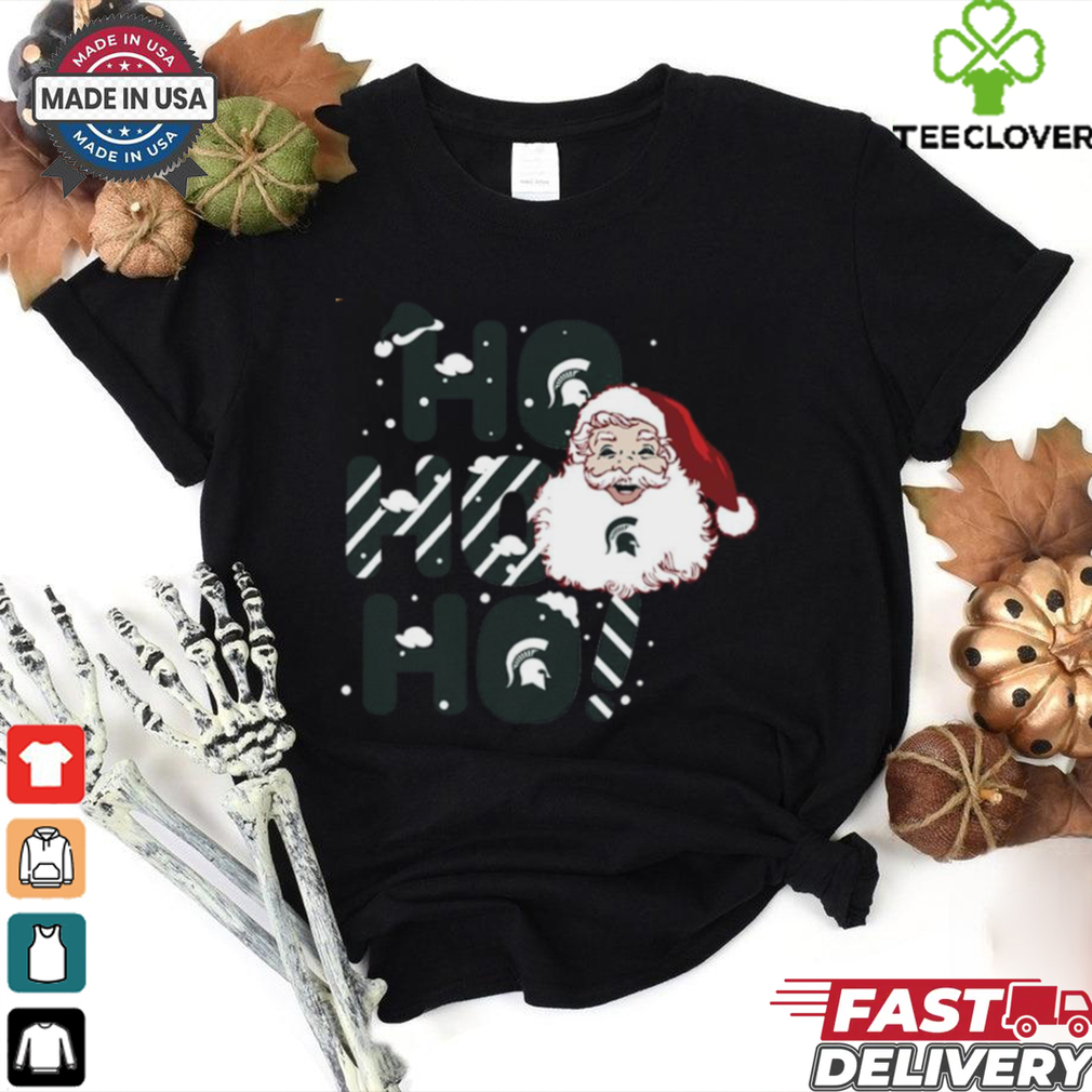 Michigan State Spartans Ho Ho Ho Santa Claus Christmas shirt Michigan State Spartans Ho Ho Ho Santa Claus Christmas shirt