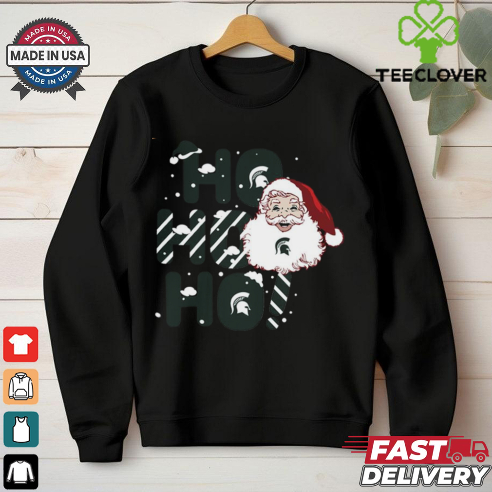 Michigan State Spartans Ho Ho Ho Santa Claus Christmas shirt Michigan State Spartans Ho Ho Ho Santa Claus Christmas shirt