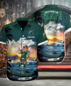 Michigan State Spartans NCAA Colorful Custom Name Hawaiian Shirt Beach For Men Women Gift For Fans