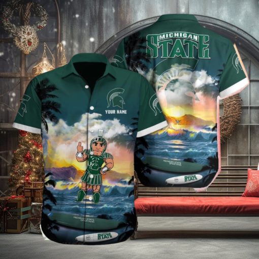 Michigan State Spartans NCAA Colorful Custom Name Hawaiian Shirt Beach For Men Women Gift For Fans