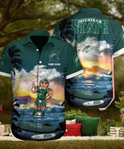 Michigan State Spartans NCAA Colorful Custom Name Hawaiian Shirt Beach For Men Women Gift For Fans