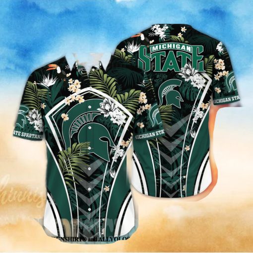 Michigan State Spartans NCAA Floral Full Printing 3D Hawaiian Shirt