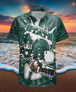 Michigan State Spartans Snoopy Peanut Team Playing Football Hawaiian Shirt For Men And Women