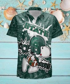 Michigan State Spartans Snoopy Peanut Team Playing Football Hawaiian Shirt For Men And Women