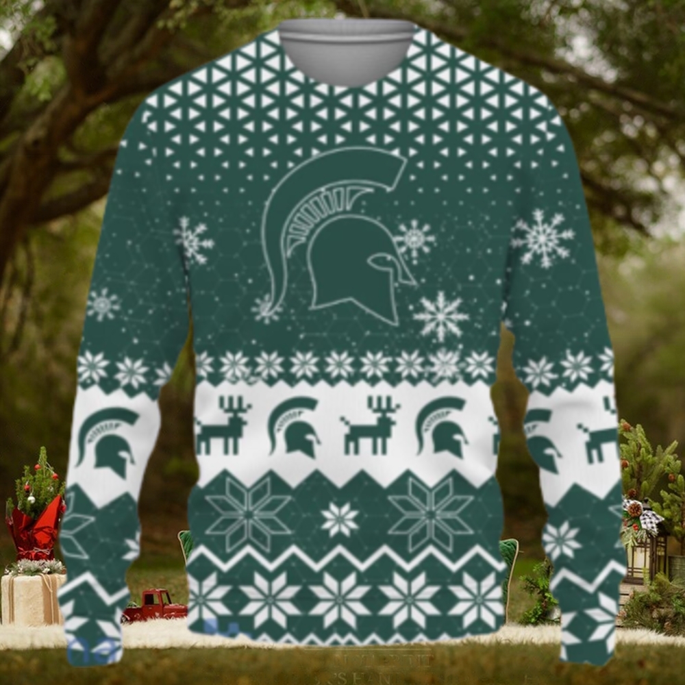 Michigan State Spartans Sports Football American Vintage Christmas Pattern Ugly Christmas Sweater Michigan State Spartans Sports Football American Vintage Christmas Pattern Ugly Christmas Sweater