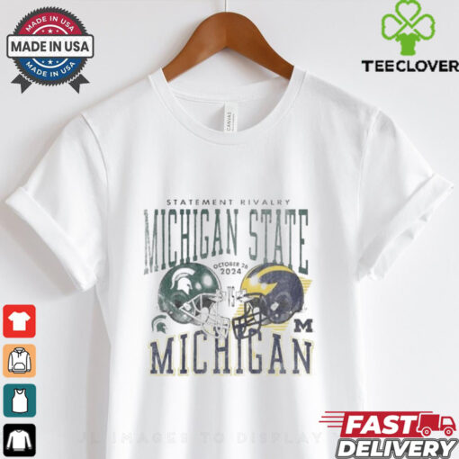 Michigan State Spartans vs. Michigan Wolverines Helmet October 26 2024 Statement Rivalry Matchup T Shirts