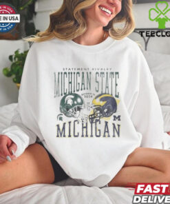 Michigan State Spartans vs. Michigan Wolverines Helmet October 26 2024 Statement Rivalry Matchup T Shirts