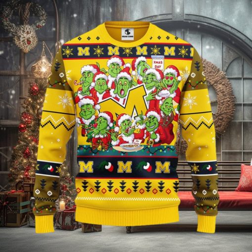 Michigan Wolverines 12 Grinch Xmas Day Christmas Ugly Sweater