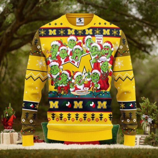 Michigan Wolverines 12 Grinch Xmas Day Christmas Ugly Sweater