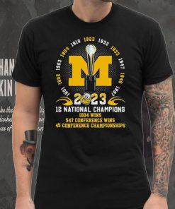 Michigan Wolverines 12x National Champions, 1004 Wins, 547 Conference Wins. 45 Conference Championships Shirt