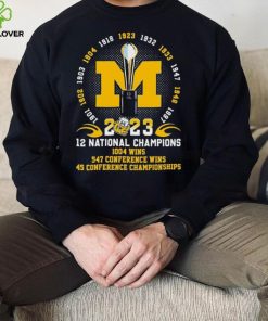 Michigan Wolverines 12x National Champions, 1004 Wins, 547 Conference Wins. 45 Conference Championships Shirt