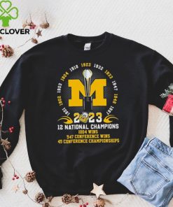 Michigan Wolverines 12x National Champions, 1004 Wins, 547 Conference Wins. 45 Conference Championships Shirt