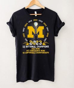 Michigan Wolverines 12x National Champions, 1004 Wins, 547 Conference Wins. 45 Conference Championships Shirt