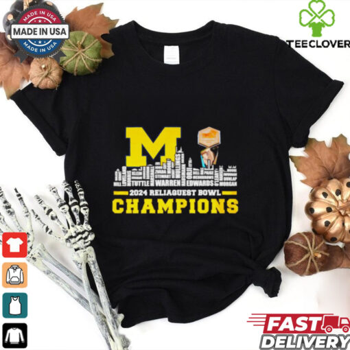 Michigan Wolverines 2024 Reliaquest Bowl all name city skyline shirt
