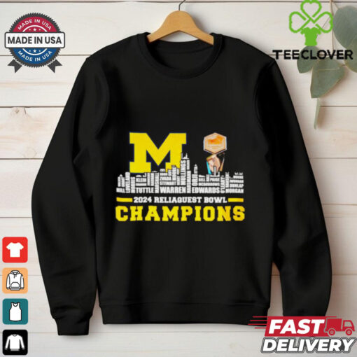 Michigan Wolverines 2024 Reliaquest Bowl all name city skyline shirt