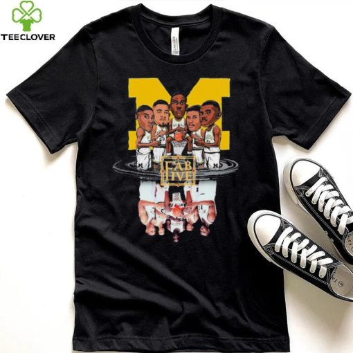 Michigan Wolverines Basketball Fab Five Water Reflection Shirt